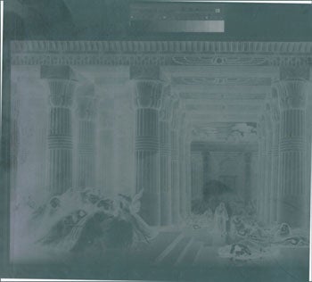 Item #15-7077 Negatives (black & white) of Egyptian Temple painting. Inc Pasquale Iannetti Art Galleries.