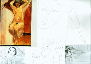 Item #15-7091 Photograph of Visage (Pencil, 1945), Femme Assise Au Fauteuil (Pen & Ink, 1938) & 4...