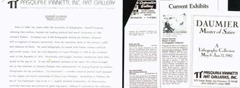 Item #15-7282 Honore Daumier, 1982 Exhibition. Press Releases and Narrative Panels. Inc Pasquale Iannetti Art Galleries.