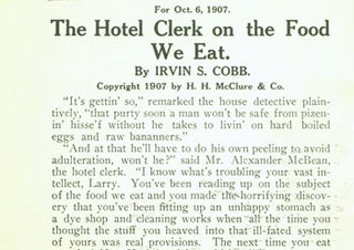 Item #15-7366 The Hotel Clerk On the Food We Eat. Irvin S. Cobb