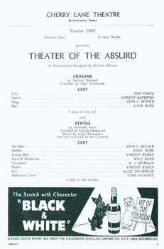 Item #15-7377 Theater Of the Absurd. Showbill, Cherry Lane Theatre
