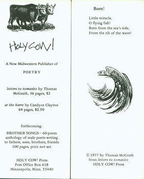Item #15-7390 Born! HOLY COW! Press, Thomas McGrath