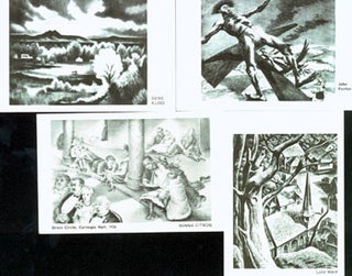 Item #15-7420 Art Postcards. Bellevue Press, Lynd Ward, Gene Kloss, Minna Citron, John Fenton