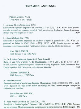 Item #15-7465 Estampes. [Catalogue] X. Pierre Sanchez