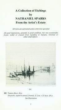 Item #15-7705 A Collection of Etchings by Nathaniel Sparks From the Artist's Estate. July 6th,...