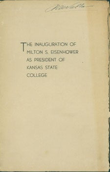 Item #15-7793 The Inauguration of Milton S. Eisenhower as President of Kansas State College....