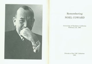 Item #15-7838 Remembering Noel Coward. University Of Southern California. February 24, 1980....