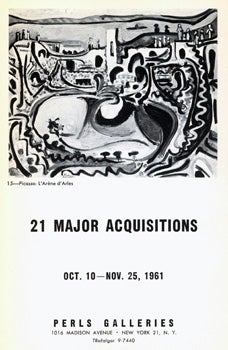 Item #15-8088 21 Major Acquisitions: October 10th to November 25th, 1961. Camille Bombois, Raoul Dufy, Amedeo Modigliani, Jules Pascin, Pablo Picasso, Juan Gris, Joan Miro.