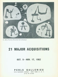 Item #15-8089 21 Major Acquisitions: October 9th to November 17th, 1962. Camille Bombois, Raoul...