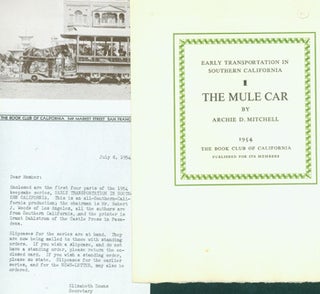 Item #15-8161 Early Transportation In Southern California. Complete Set of Finely Printed (12)...