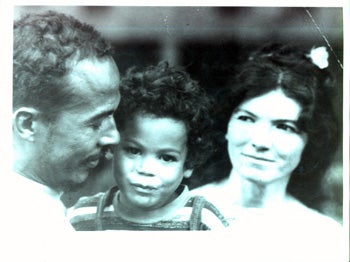 Rice, Ron - Photograph of Poet Bob Kaufman, with Son Parker and Wife Eileen Kaufman