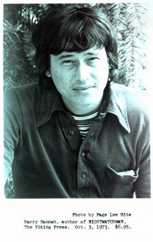 Item #15-8198 Photograph of Barry Hannah, Author of Nightwatchman. Page Lee Hite, phot
