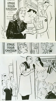 Item #15-8247 Photos of Promotional Drawings for the Film "Stage Door Canteen." United Artists,...