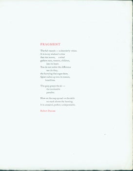 Item #15-8339 Fragment. Robert Duncan