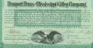 Item #15-8430 One Hundred Dollars Each In the Capital Stock of the Newport News and Mississippi...