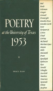 Item #15-8469 Poetry At the University of Texas 1953. Geoffrey Connell, Miguel Gonzalez Gerth, comp