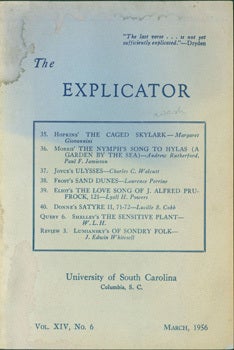 The Explicator. Vol. XIV, No. 6, March 1956 | University of South ...