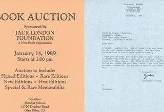 Item #15-8589 TLS from Koenig to Howard dated January 5, 1989, plus related flyer and list of...