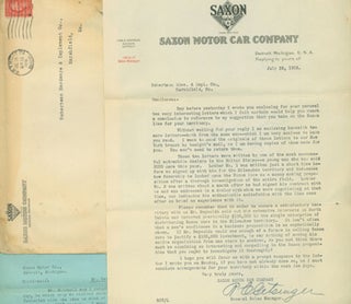 Item #15-8647 TLS from R. C. Getsinger, General Sales Manager of The Saxon Motor Car Company to...