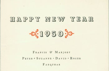 Item #15-8658 Happy New Year 1950. Francis Farquhar, Marjory.