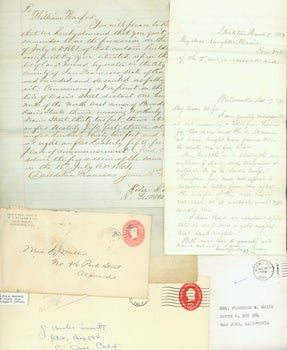 Item #15-8684 MS Letters. From Frank T. Huggins, Watsonville, CA, Nov. 17, 1879 to his wife in...