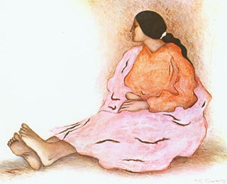 Item #15-8703 Waiting Woman. A Five Color Lithograph. R. C. Gorman