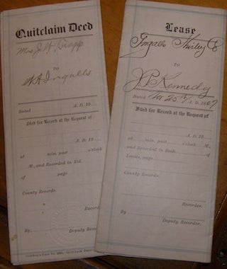 Item #15-8885 Signed Contracts (Leases) From Nevada: 1905 & 1907. Goldfield State of Nevada,...