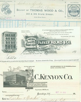 Item #15-8928 Receipts (17) To Larkin & Sparks, (Winsted, Connecticut). Two receipts from Winsted Steam Laundry (1892); two receipts from Lamkin & Foster (1892). One receipt each: Klee & Co. (NYC, 1898); Thomas Wood & Co. (Boston, 1892); C. Kenyon (Brooklyn, 1898); D. M. Hodgdon & Co. (2 Receipts, Boston, 1892); Parker, Holmes & Co. (Boston, 1898); A. Hollander's Sons (2 receipts, Hartford, Conn. 1892); Agwam Company (Agwam, Mass.; 1898); T. Sisson & Co. (Hartford, Conn, 1892); F. Woodruff & Sons (Winsted, Conn, 1898); New York, Hew Haven and Hartford Railroad Company (NY, 1897); Citizen Printing Co. (Winsted, Conn, 1898.); Standard Oil Co. Larkin, Sparks, Winsted Steam Laundry, Lamkin, Foster, Klee, Co, Thomas Wood, C. Kenyon, D. M. Hodgdon, Holmes Parker, A. Hollander's Sons, Agwam Company, T. Sisson, F. Woodruff, Sons, Hew Haven New York, Hartford Railroad Company, Citizen Printing Co, Co., Connecticut Winsted, NYC, Boston, Brooklyn, Conn Hartford, Mass Agwam, Conn Hartford, Conn Winsted.