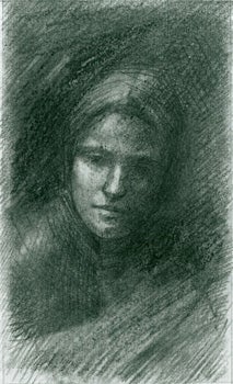 Pasquale Iannetti Art Galleries (San Francisco); Emerson Adams - Photograph of Work by Emerson Adams, Drawing of a Woman's Face, 1985, Graphite on Paper