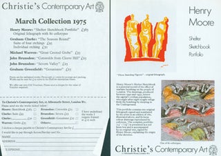 Item #15-9175 Christie's Contemporary Art, London. Christmas Collection, March 1975. Christie's...