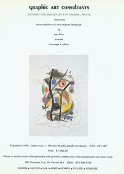 Item #15-9231 Graphic Art Consultants: Distributors and Dealers of Original Prints. Price lists,...