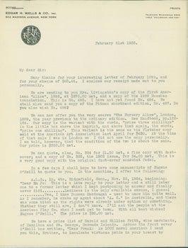 Item #15-9510 TLS Edgar H. Wells to Nathan Van Patten, February 21, 1933. Edgar H. Wells, Co,...