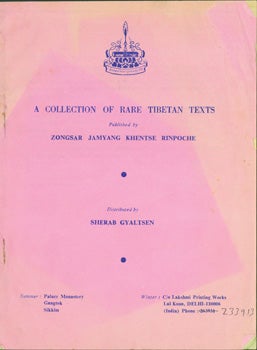 Item #15-9598 A Collection of Rare Tibetan Texts. Sherab Gyaltsen, Zongsar Jamyang Khentse Rinpoche