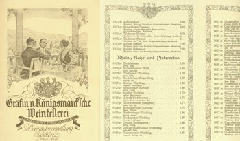 Item #15-9617 Editha Grafin Von Konigsmarck Weintellerei. Weingutsverwaltung Koblen a Rhein und Mosel. Editha Grafin Von Konigsmarck, Germany Koblenz.