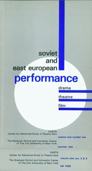 Item #15-9681 Slavic And East European Performance. Vol. 9, no. 1 - 3, Fall & Summer 1989....