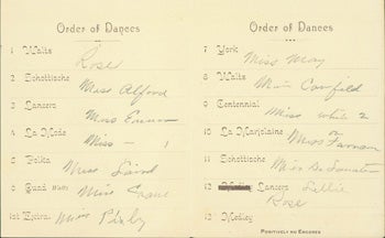 Xopos; F. A. Porter (President); J. G. Tanner (Floor Directory) - Dance Card