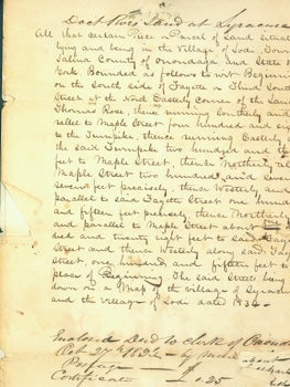 Item #15-9749 Deed & MS Letter from Obadiah Parker to Stephen C. Roe, October 29, 1836. Involving...