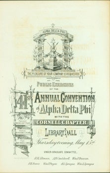 Item #15-9771 41st Annual Convention of Alpha Delta Phi with the Cornell Chapter. Alpha Delta...