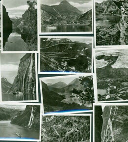 Item #15-9786 12 Original-Foto's Norge: Geiranger Djupvatn. Carl Normanns Kunstforlag,...