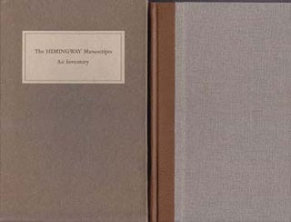 Item #16-0806 The Hemingway Manuscripts: An Inventory. Philip Young, Charles W. Mann