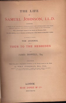 Item #16-0816 The Life Of Samuel Johnson. Tour To The Hebrides. James Boswell