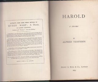 Item #16-1181 Harold: A Drama. Alfred Tennyson
