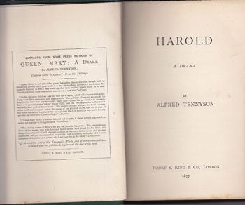Item #16-1181 Harold: A Drama. Alfred Tennyson.