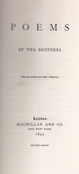 Item #16-1186 Poems By Two Brothers. Alfred Tennyson