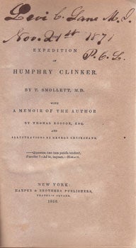 Smollett, Tobias; Thomas Roscoe - The Expedition of Humphrey Clinker. With a Memoir of the Author by Thomas Roscoe