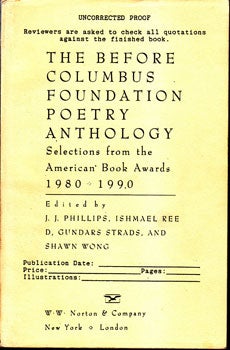 Item #16-1859 The Before Columbus Foundation Poetry Anthology: Selections from the American Book...