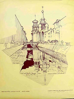 Item #16-2694 Canal and Church, Leningrad. Annunciation Cathedral. Archibald Quinc Jones FAIA