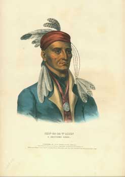 McKenney, Thomas L. (1785-1859) and James Hall (1793-1868) (Authors) and Charles Bird King, (1785-1862 (Artist) - Shin-Ga-Ba-W'Ossin, А Chippeway Chief from History of the Indian Tribes of North America. (First Edition)