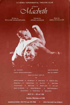 Item #16-2829 Macbeth. La Mama Experimental Theatre Club, William Shakespeare, Jonas Jurasas,...