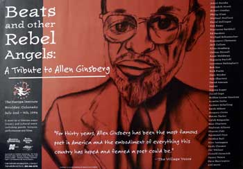 Item #16-2927 Beats and other Rebel Angels: A Tribute to Allen Ginsberg. Exhibition Poster. Francesco Clemente, Allen Ginsberg, artist, poet.
